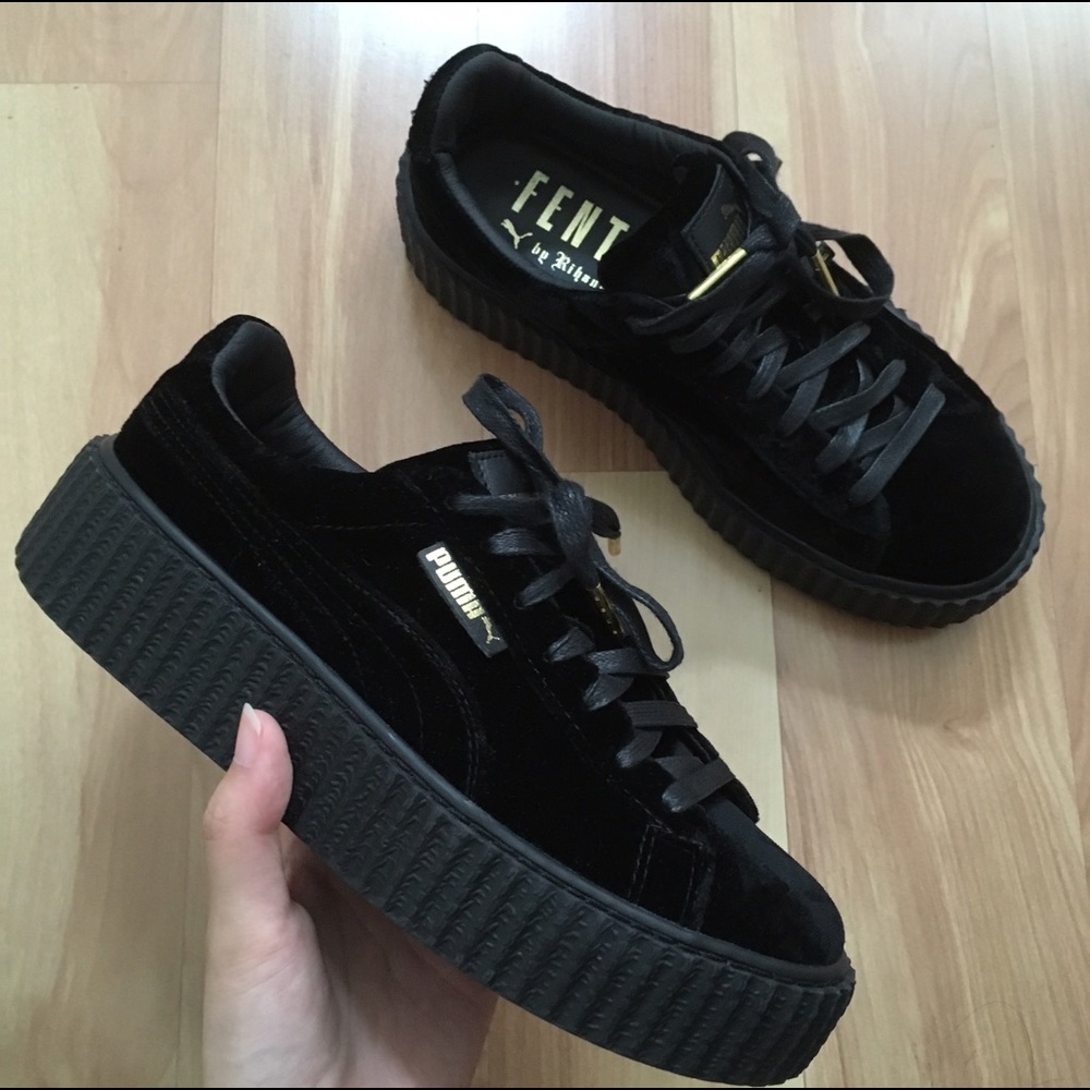 authentic black velvet fenty puma rihanna creepers