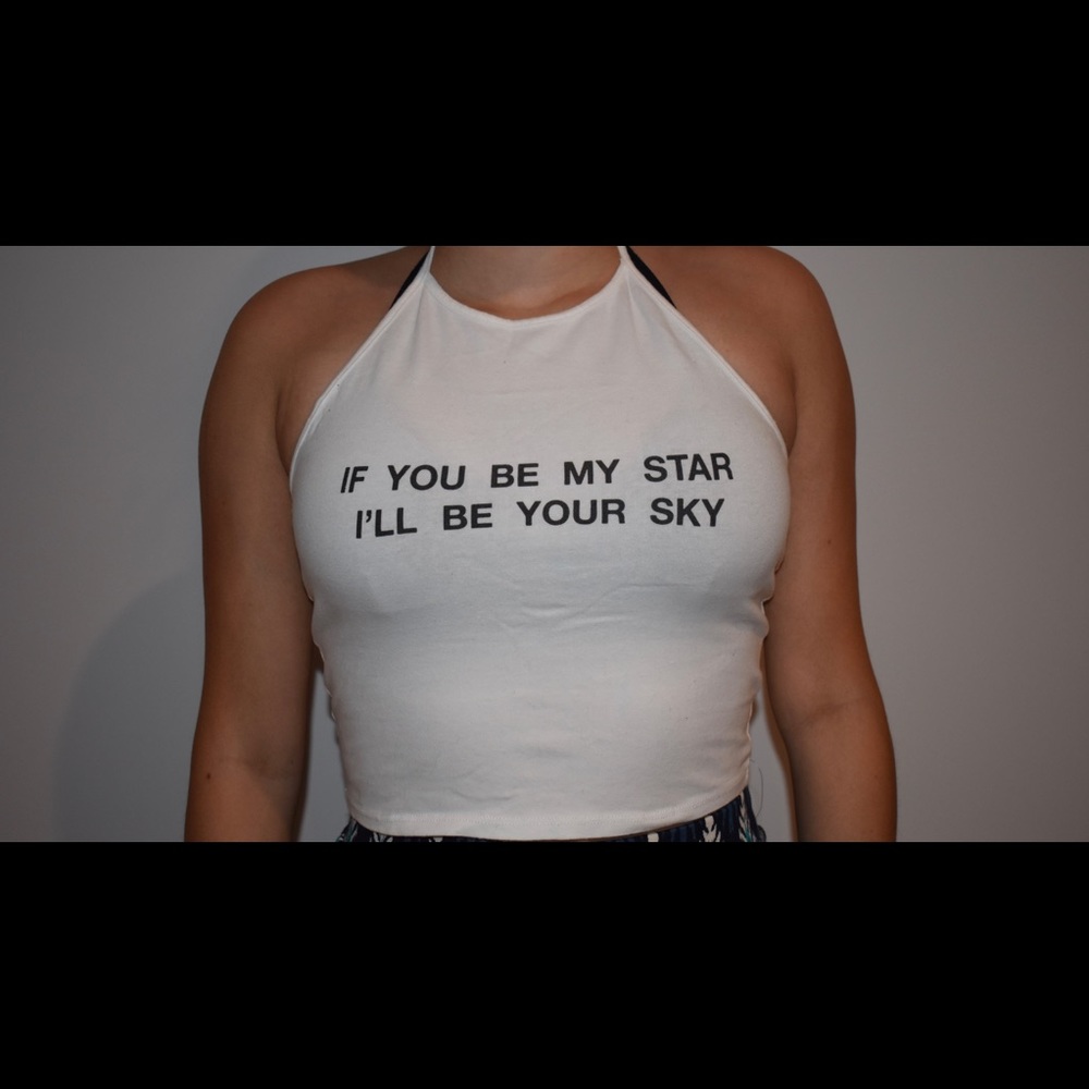White Halter Crop Top