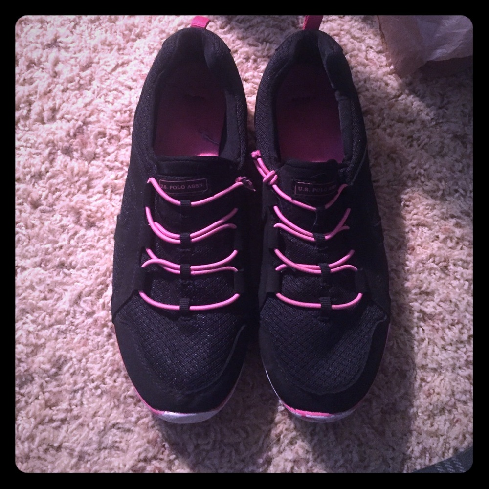 Pink and Black polo shoes