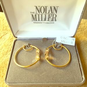 Nolan Miller Big Hoop Amber Crystal Earrings