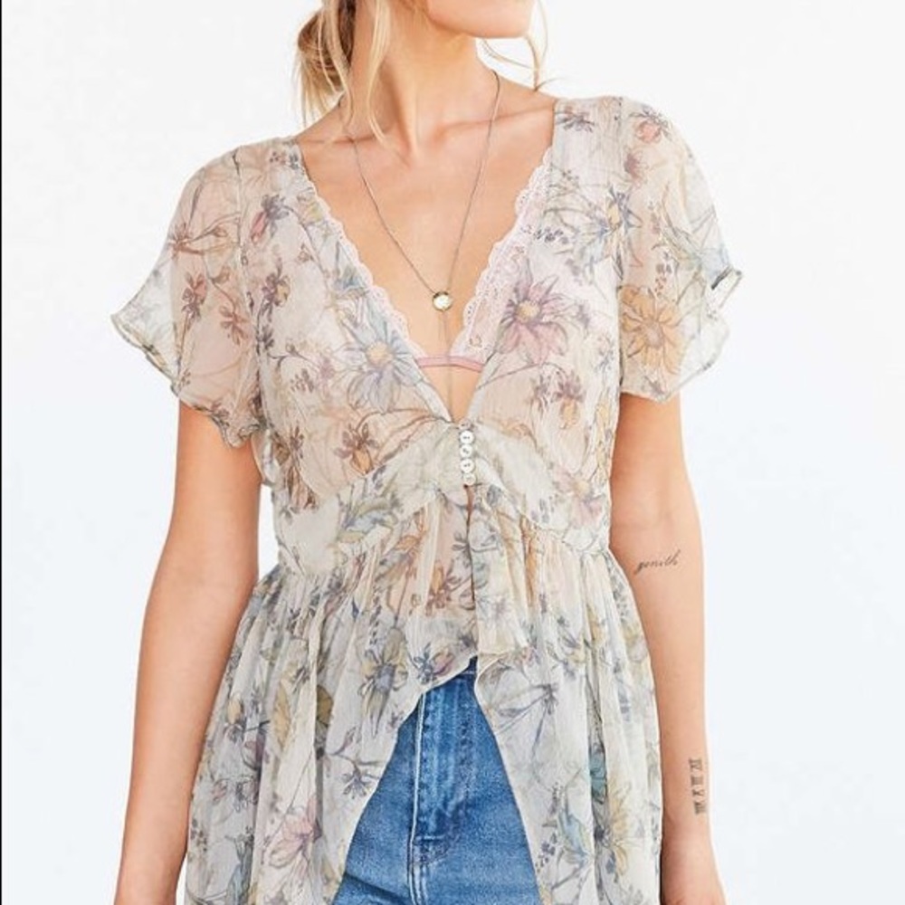 NWT Kimchi Blue Mila Chiffon Maxi Top