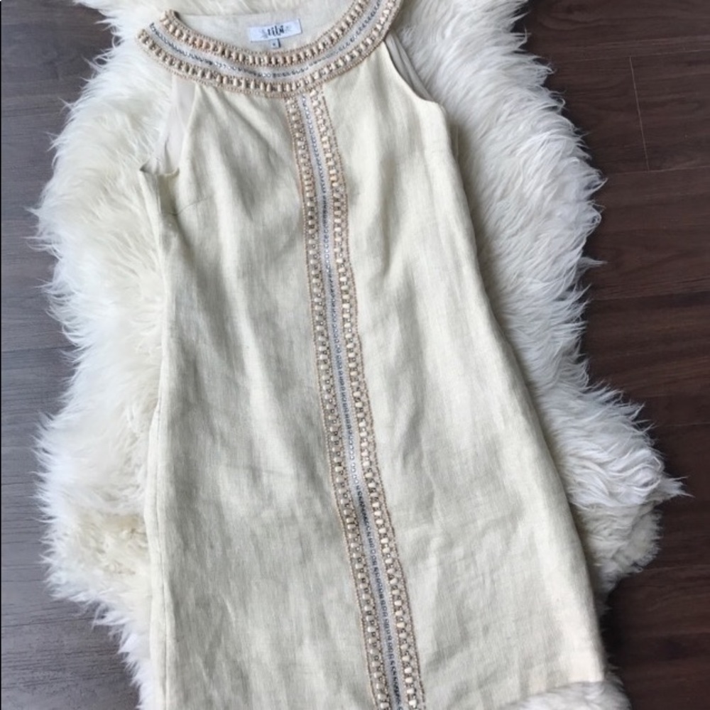 Tibi Linen Dress with beading