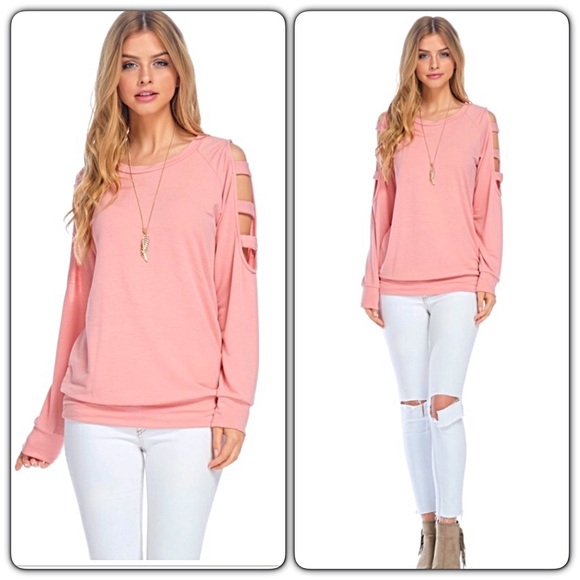 Sold ❣️Gorgeous Soft Blush Ladder Sleeve Top S - Picture 5 of 7