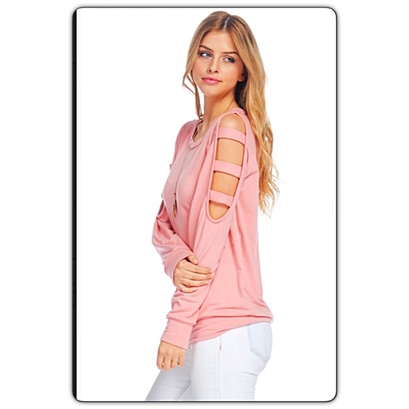 Sold ❣️Gorgeous Soft Blush Ladder Sleeve Top S - Picture 6 of 7