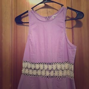 Purple floral crochet dress