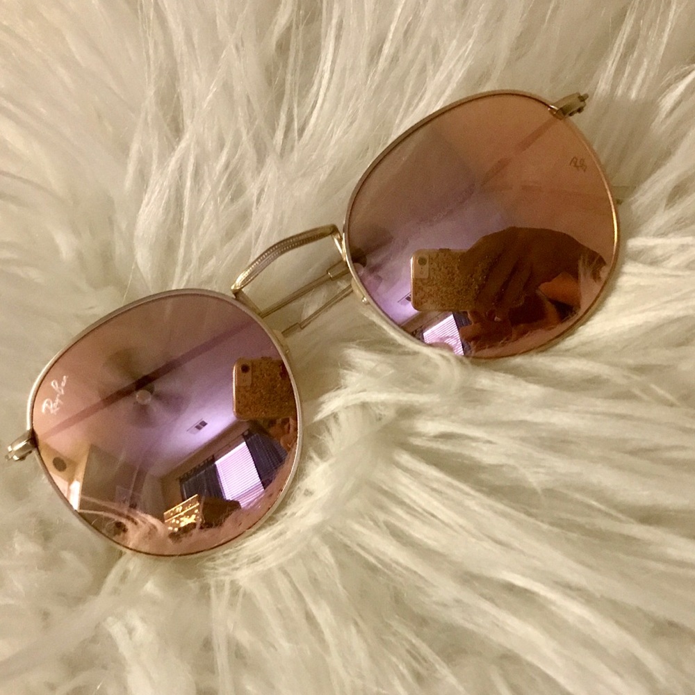 Ray-Ban Round Flash Copper Flash Rose Gold Sunnies