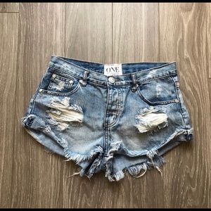 One Teaspoon Bandit shorts in Hendrix 26