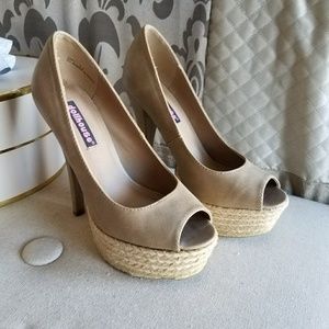 Tan plat form heels