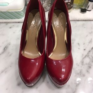 Red/burgendy jessica simpson heels.