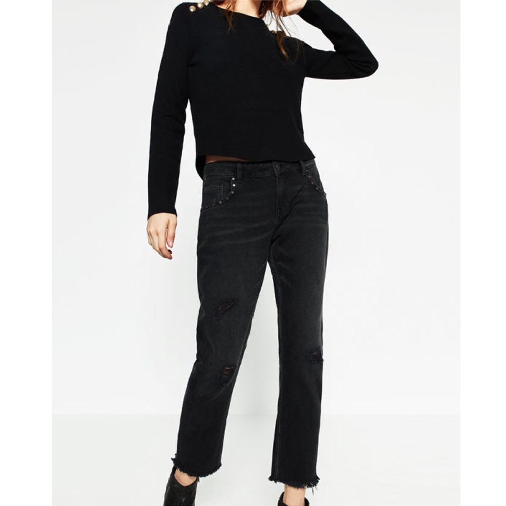 Zara relaxed fit mid-rise trouser !