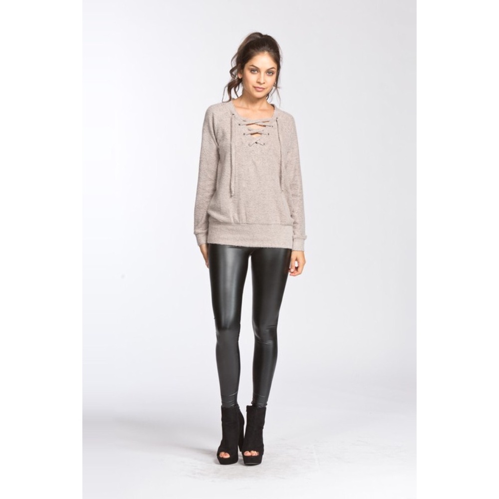 LAST ONE!! Criss Cross Top-CAMEL - Picture 2 of 2