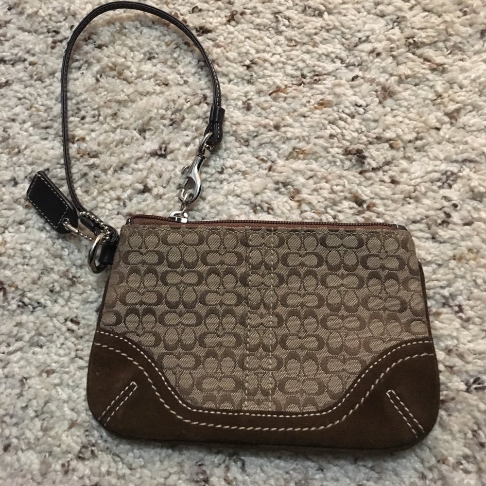 COACH wristlet in brown