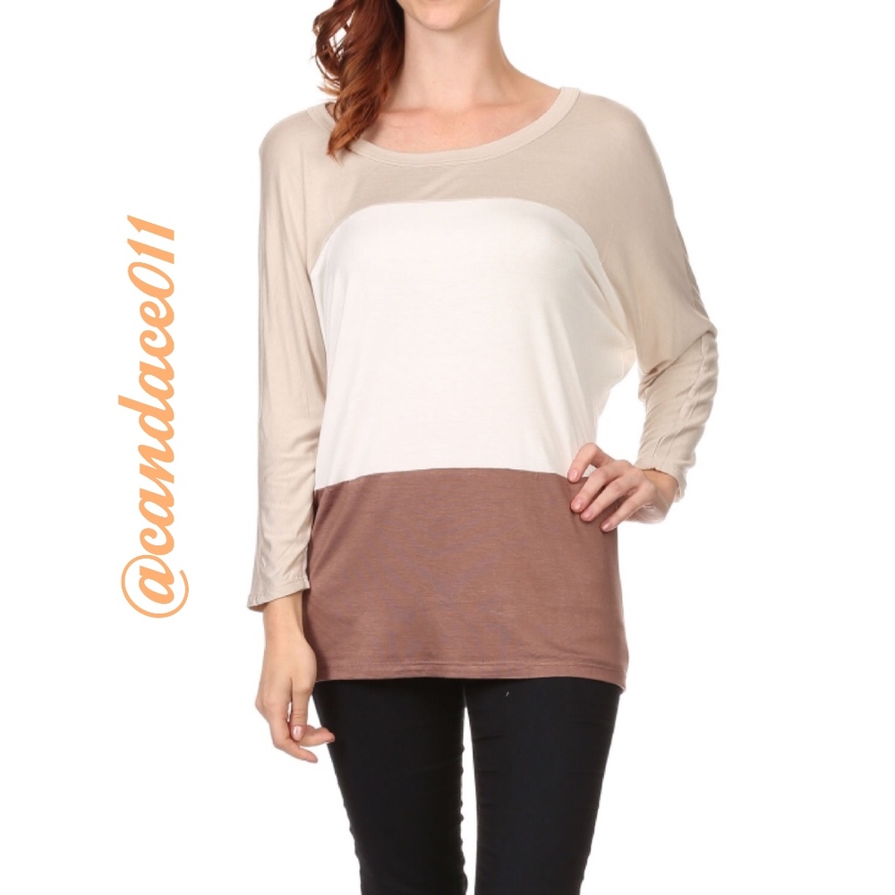 Long Sleeved Dolman Top (Colorblock)