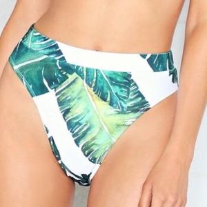 High waisted palm bikini bottoms