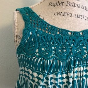 Green + White Tank Top