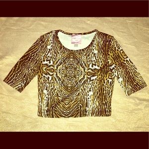 Romeo & Juliet Couture Crop Top Animal Print XS