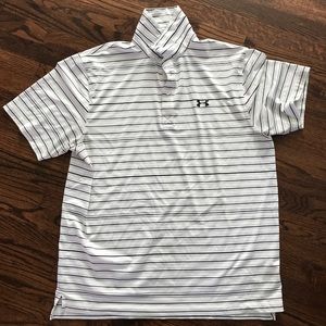 Under Armour Heat Gear Black White Polo L