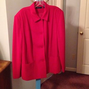 Ladies red jacket.