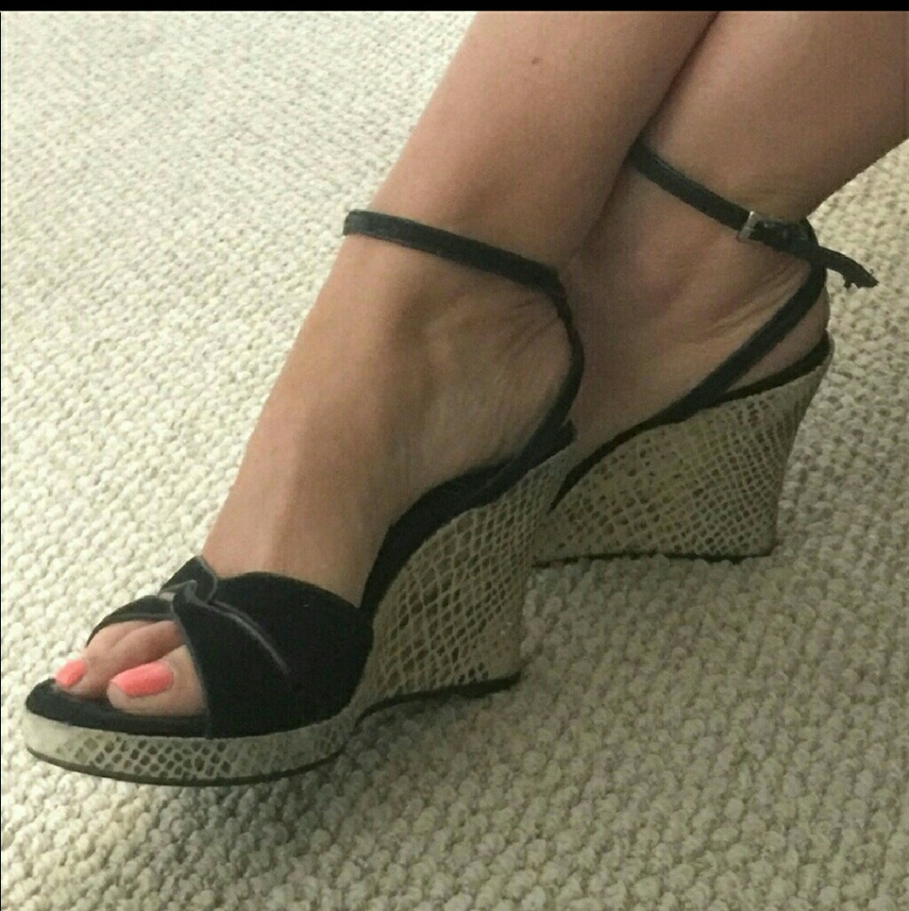 Franco Sarto black wedge sandals size 7.5