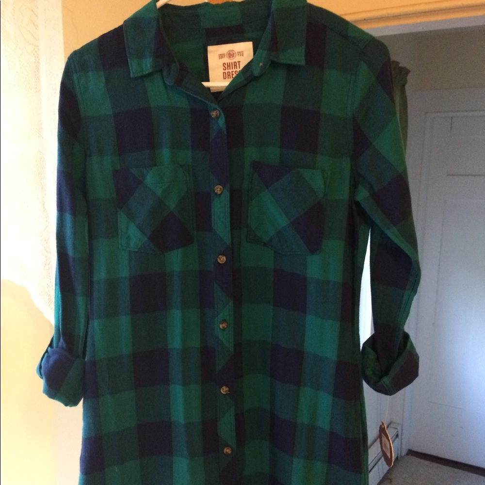 Plaid shirt dress