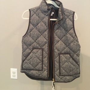 Gray jcrew herringbone vest