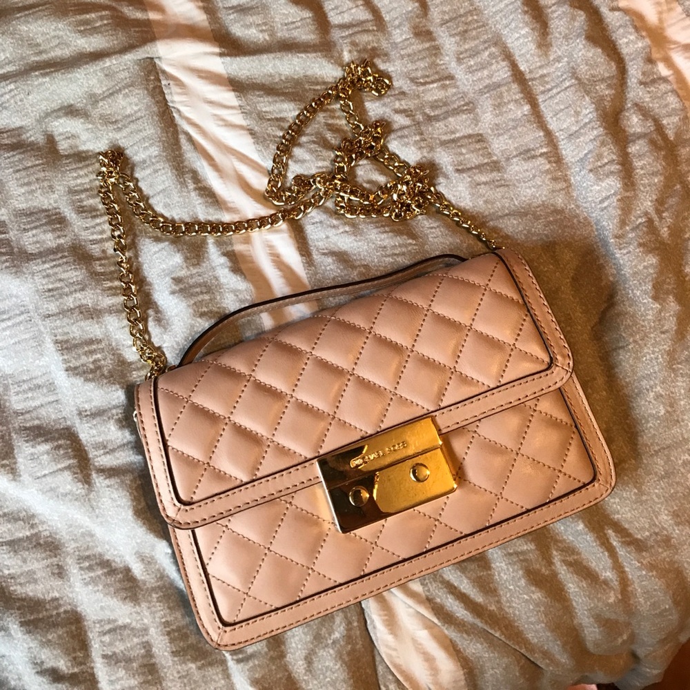 Michael Kors nude clutch/crossbody bag