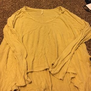 Waffle weave tunic sweater