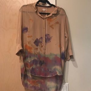Aritzia Wilfred Flowy Tie-Dye Blouse