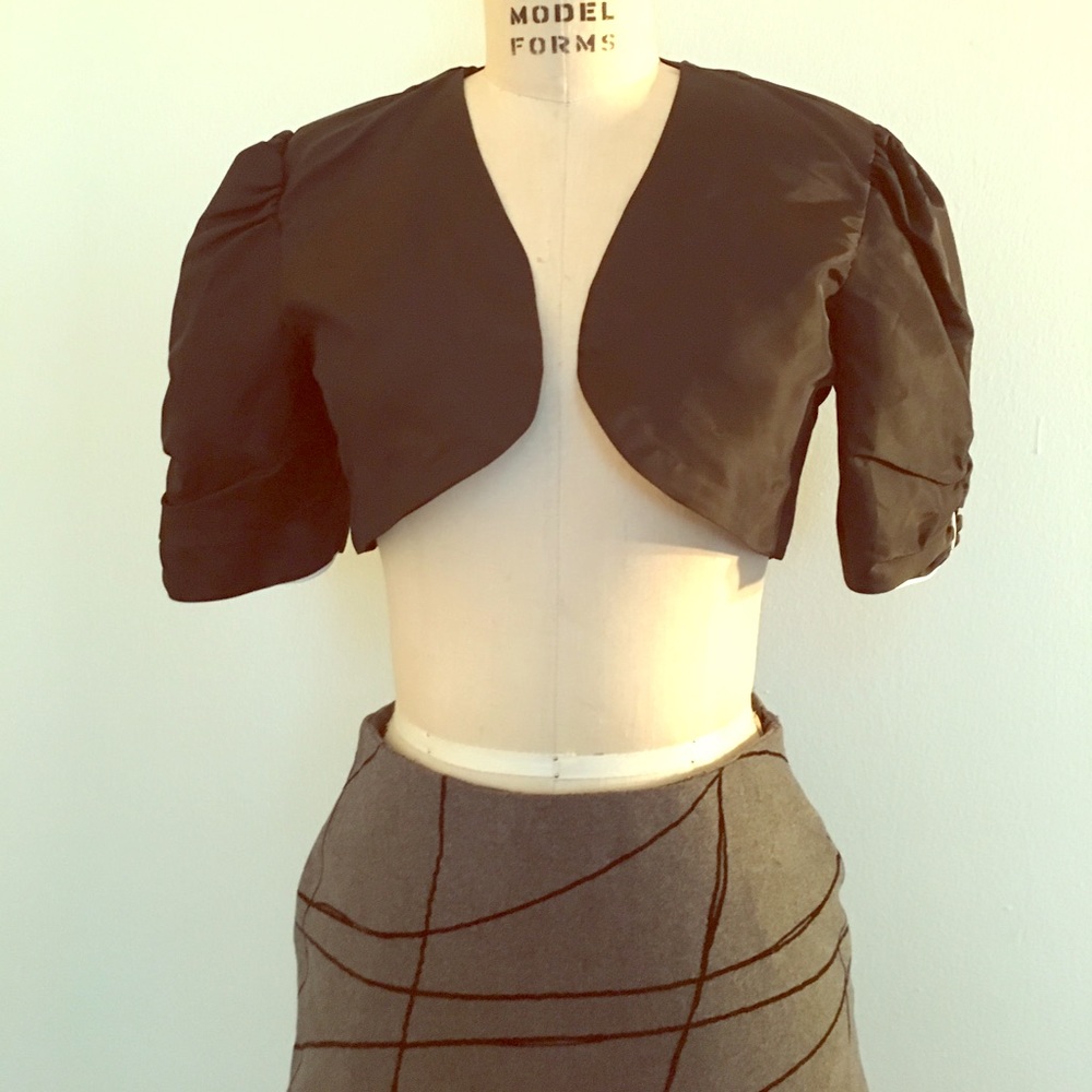 Vintage Satin Black Bolero