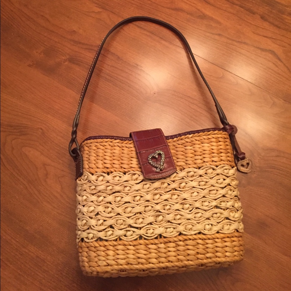 Brighton straw and leather purse