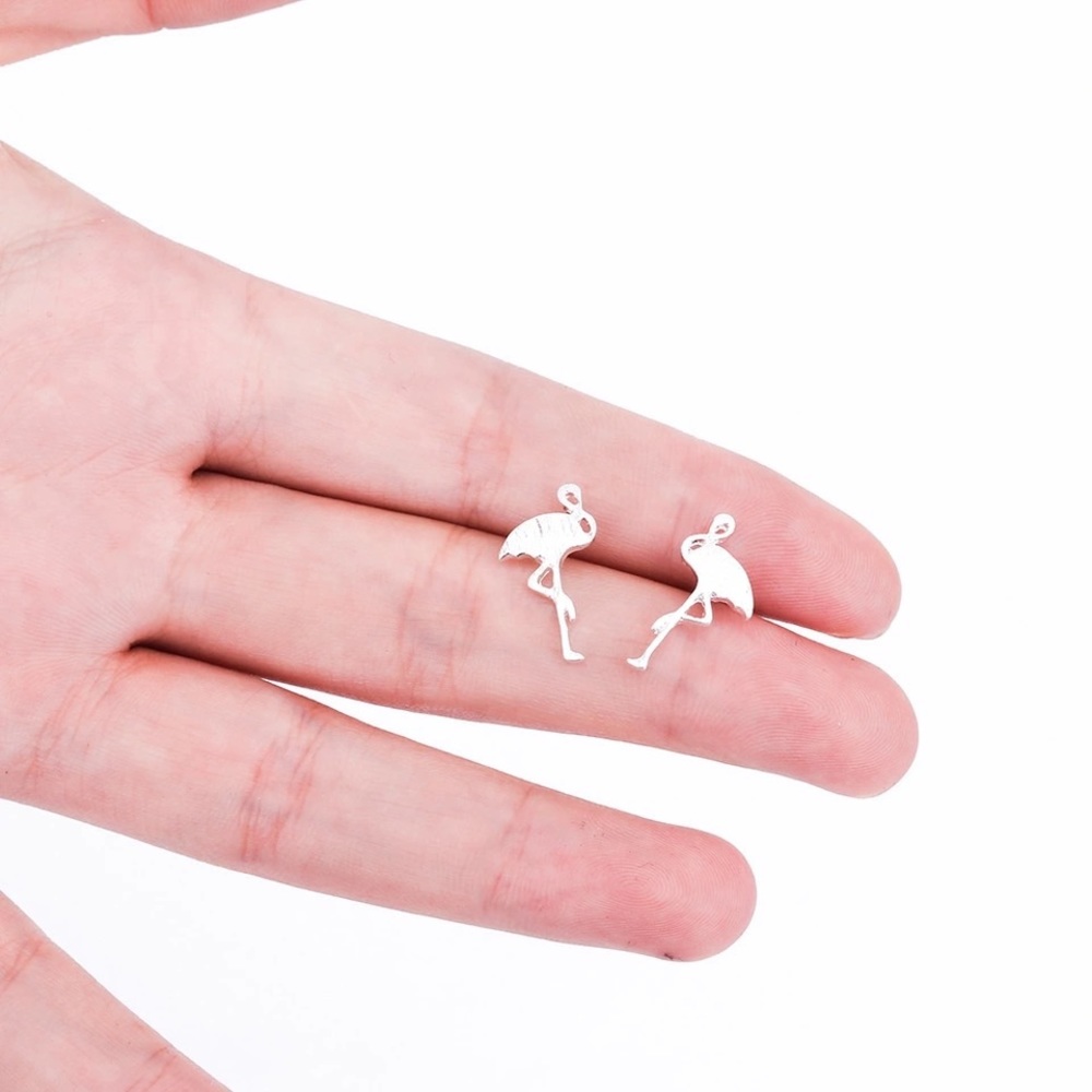Small flamingo earrings