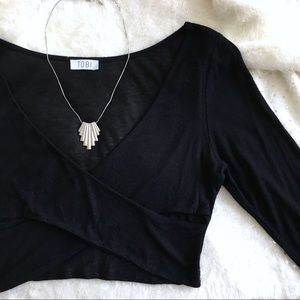 Tobi Cross Front Wrap Top