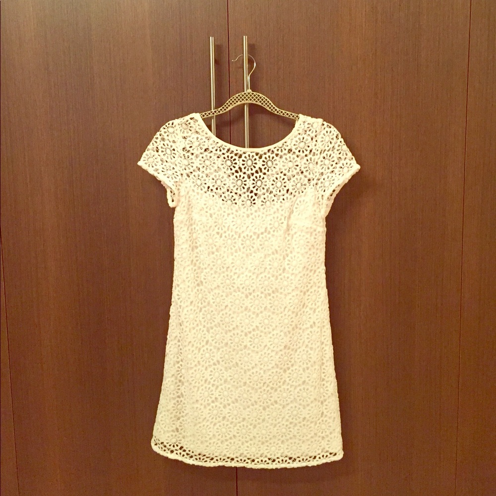 PHOEBE COUTURE Crochet White Dress