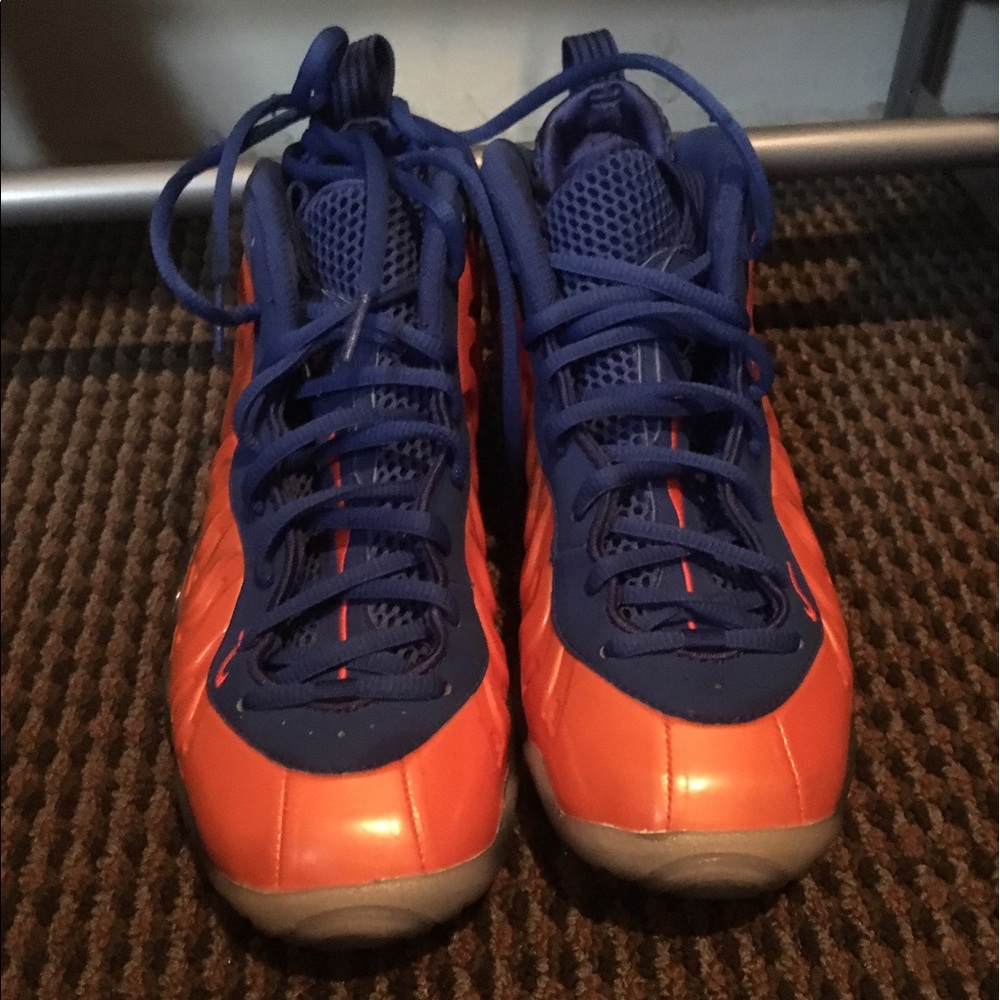 Blue and Orange Foamposites grade school size 5.5