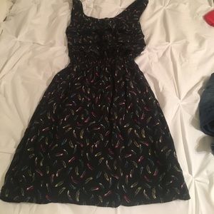 Dress with feathers