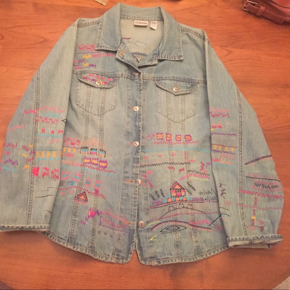 Denim embroidered jacket