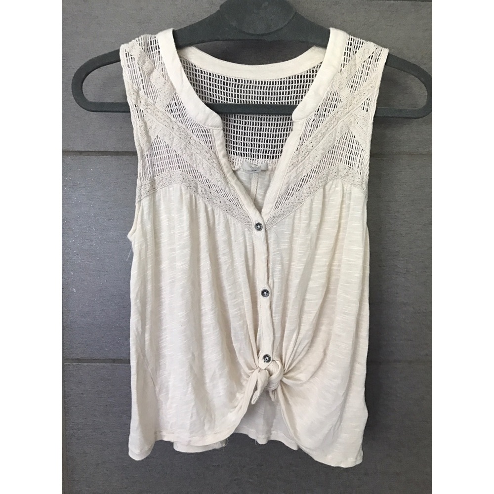 URBAN OUTFITTERS Ecoté Crochet Tie Tank - Size Sm