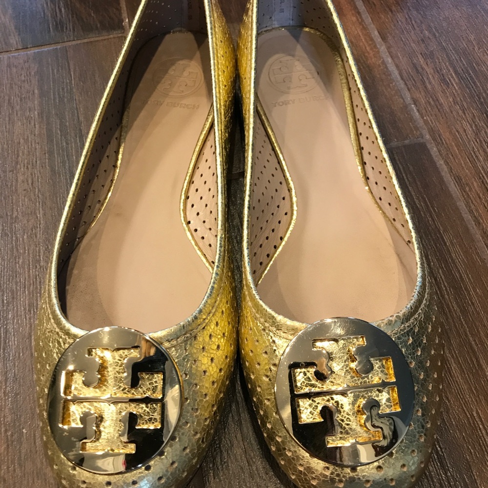 NBW Tory Burch Gold flats size 8 - Picture 2 of 5