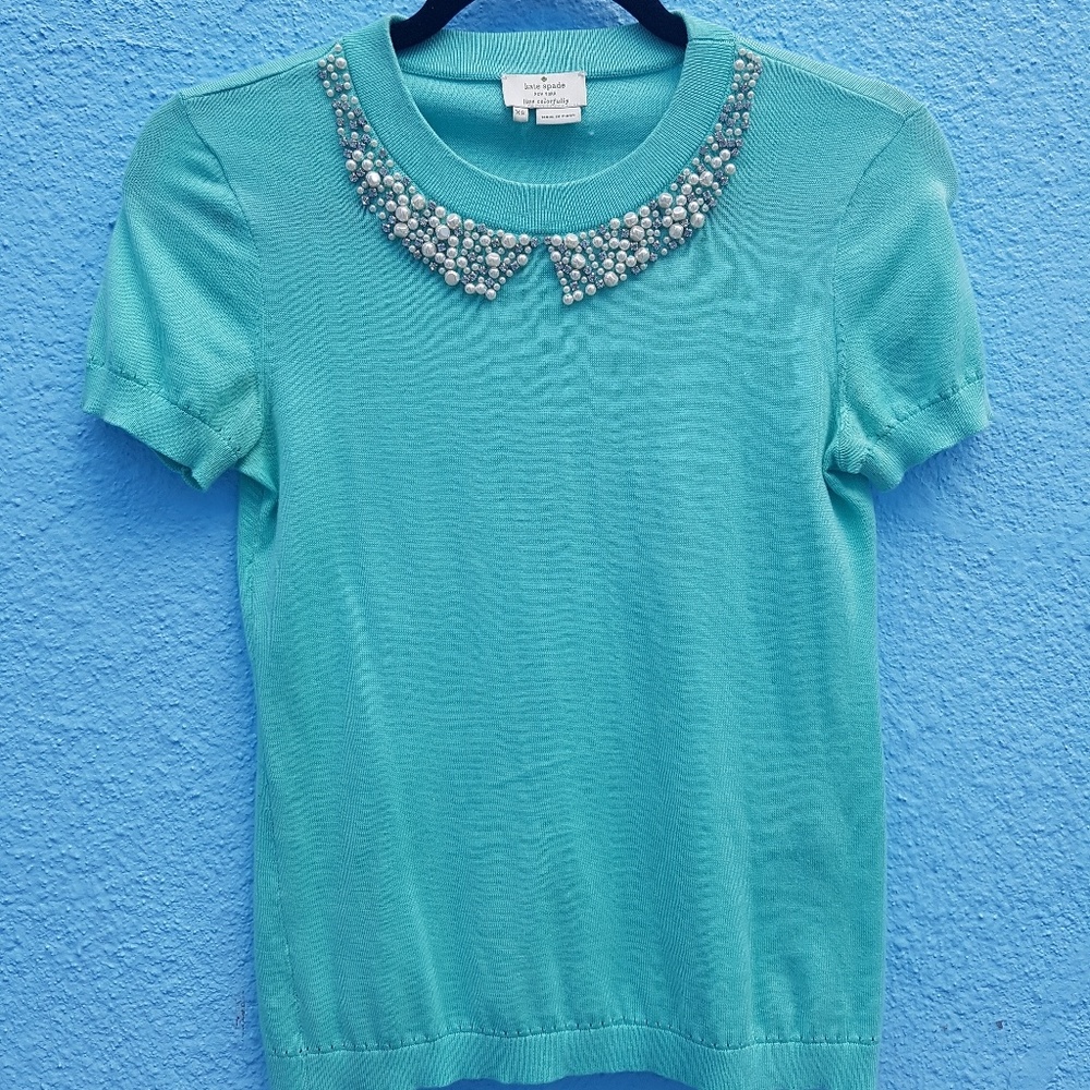 Kate Spade pearl collar sweater top