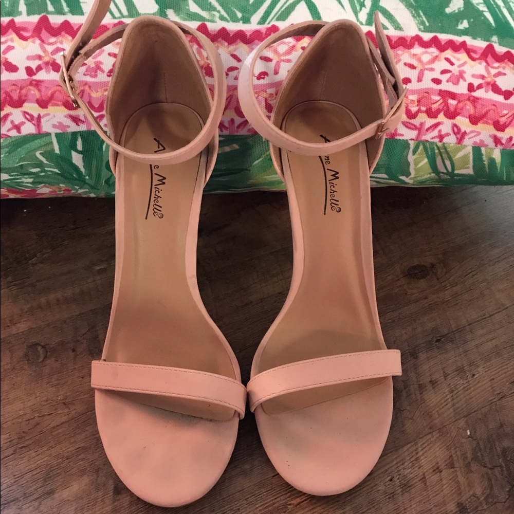 Pink strappy heels