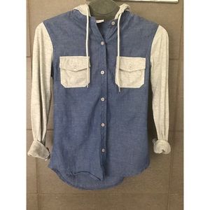 Zumiez Button Down Jean Hoodie - XS