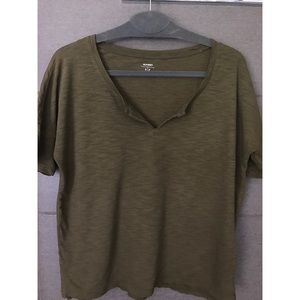 Off The Shoulder Tee in Olive