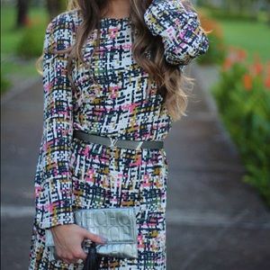 ZARA LONG SLEEVE PRINTED DRESS XS