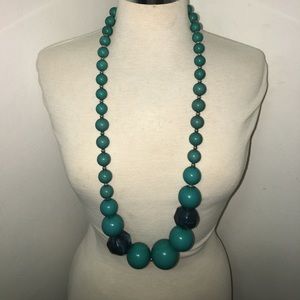 Ashely Stewart Turquoise & Jade Beaded Necklace