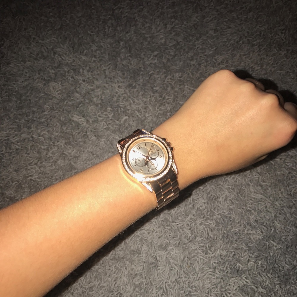 Claire's - Rose Gold Colored Watch with Jewels