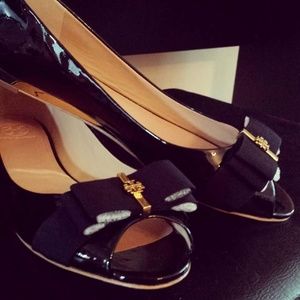 Tory Burch Open Toe Wedge