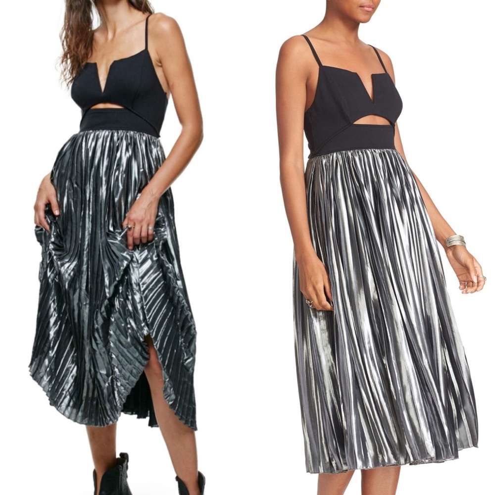 RARE- GOLD- Free People Piper Dress