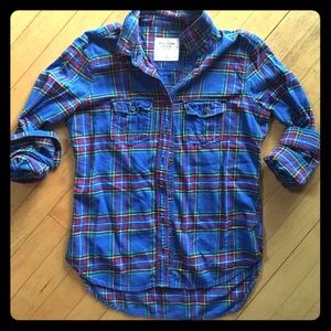 Abercrombie & Fitch Blue Plaid Button-Down Shirt