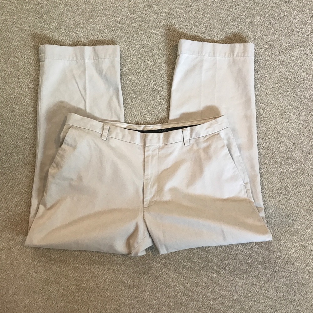 Alfani Men Flat Front Beige Pants Size 38x30