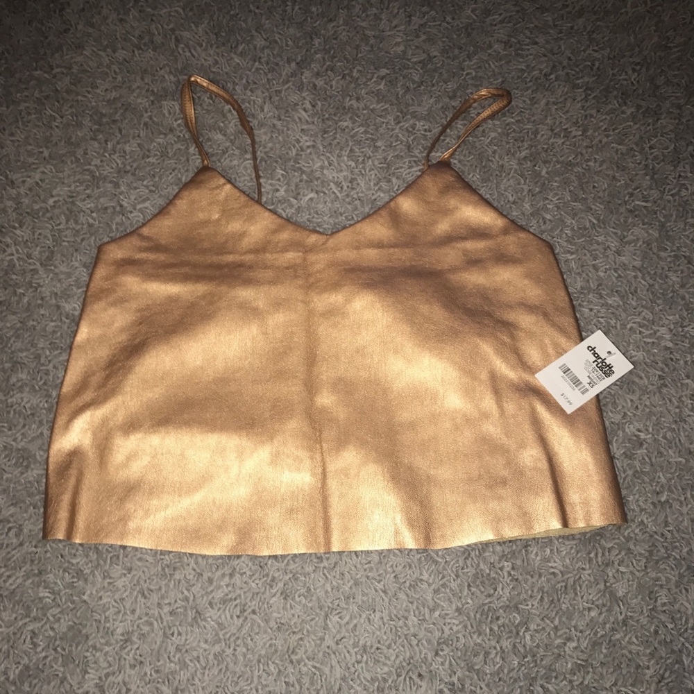 Charlottes Russe - Shiny Gold Crop Top
